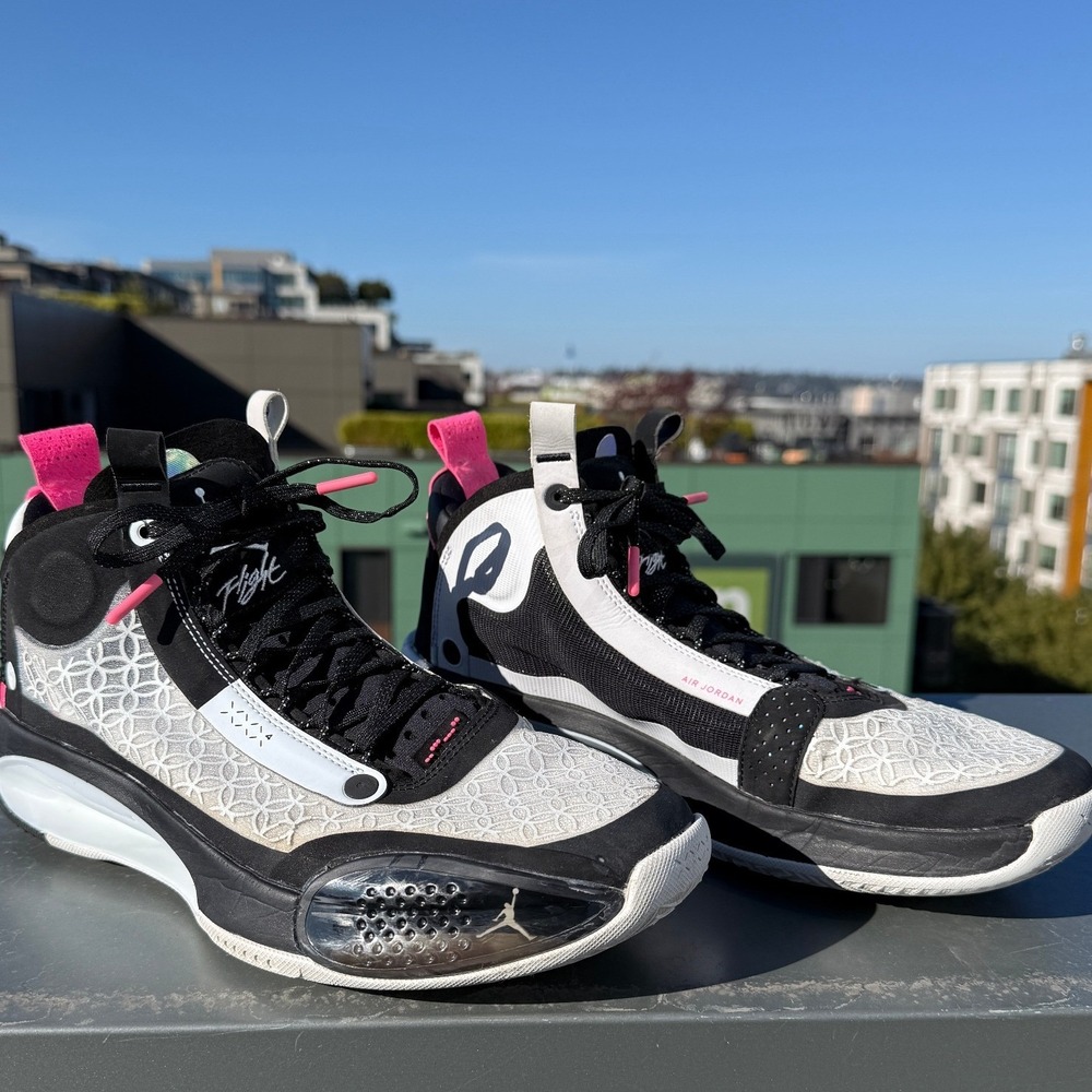 RARE Air Jordan 34 XXXIV Chinese New Year Basketball Shoes Black Pink Size 10.5